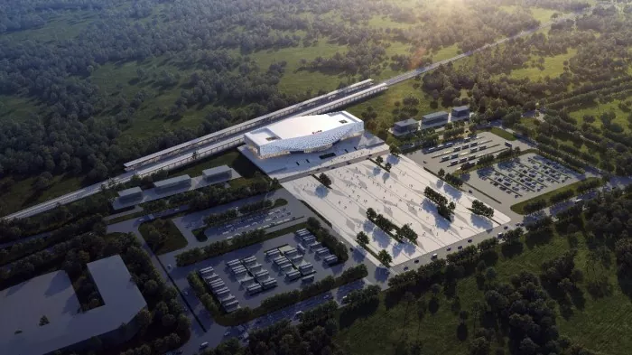 Green Prefabricated Train Station